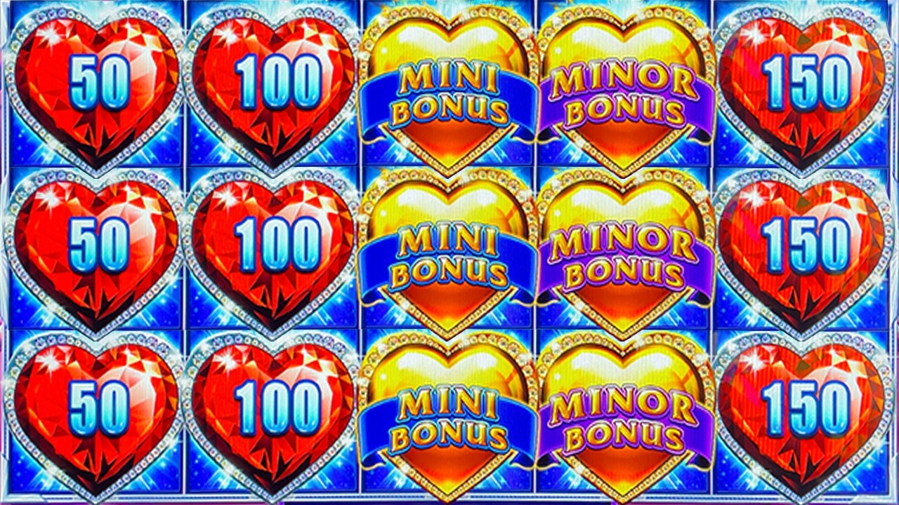 RARE 5 HEART SCREEN with BIG PROGRESSIVES on Lock it Link