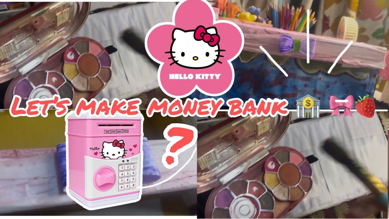 Sunny make a money bank 🎀🍓#sunny #diy #craft #art o