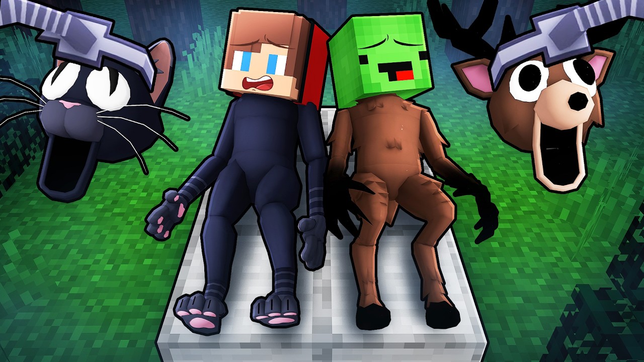 JJ and Mikey SHAPESHIFT To ANIMALS in Minecraft - Maizen