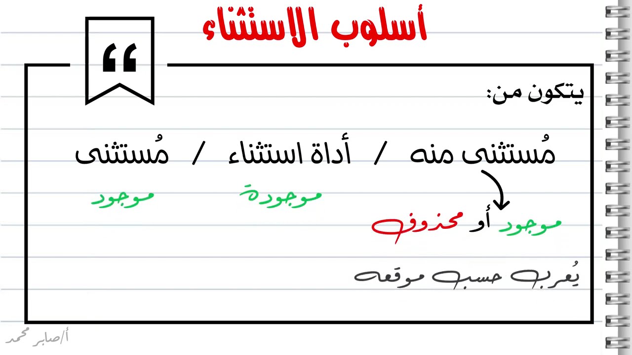 أسلوب الاستثناء | نحو