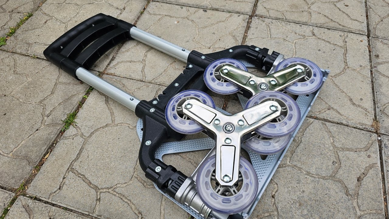 Складний Алюмінієвий Візок до 70кг для перевезення Вантажу, інструментів.  З колесами для ступенів