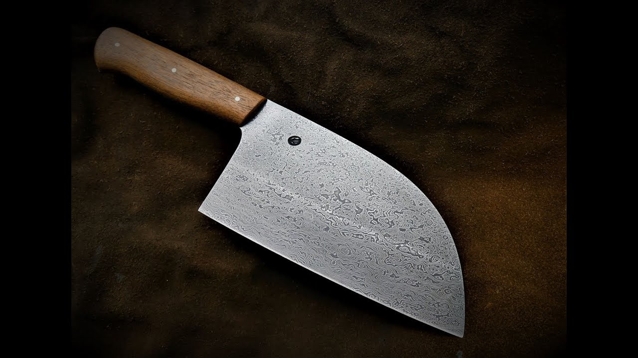 Making Almazan damascus kitchen knife. - Fabrication couteau de cuisine d'Almazan en damas.