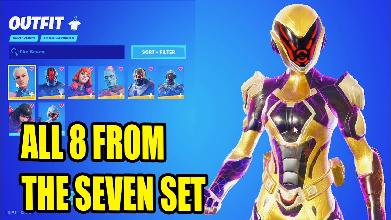 ALL 8 THE SEVEN SET Skins in Fortnite