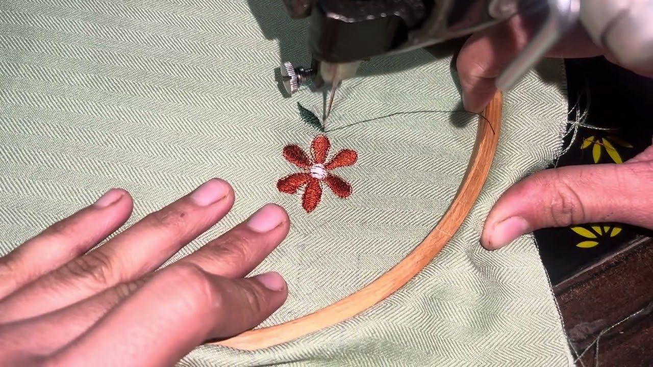 Easy machine embroidery || machine work suit 