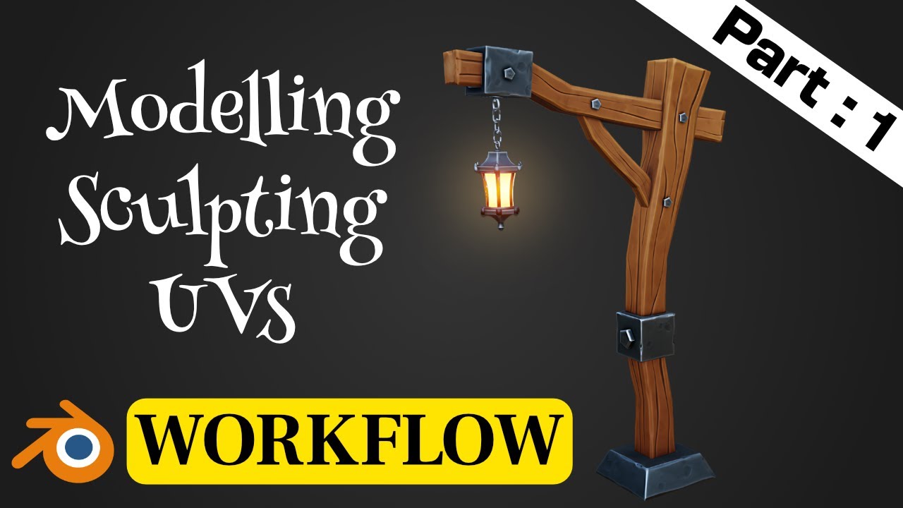 Stylized Lamp Post - Blender Modelling, Sculpting, UVs Workflow Video | Part: 1