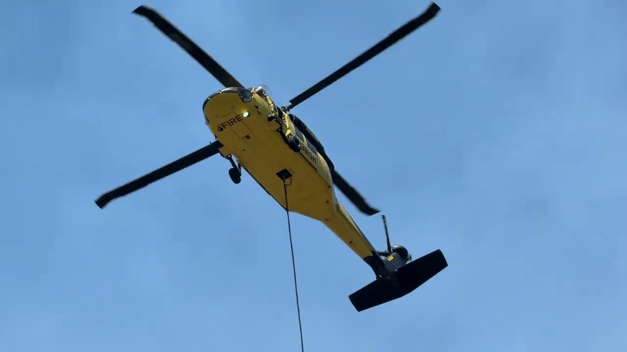 Air support being utilized on the Monroe Canyon Fire.