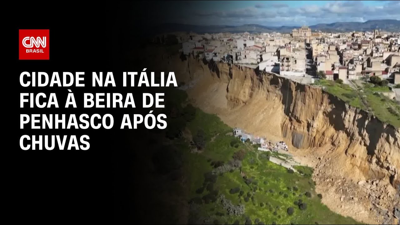 Cidade na Itália fica à beira de penhasco após deslizamento de terra | CNN 360º