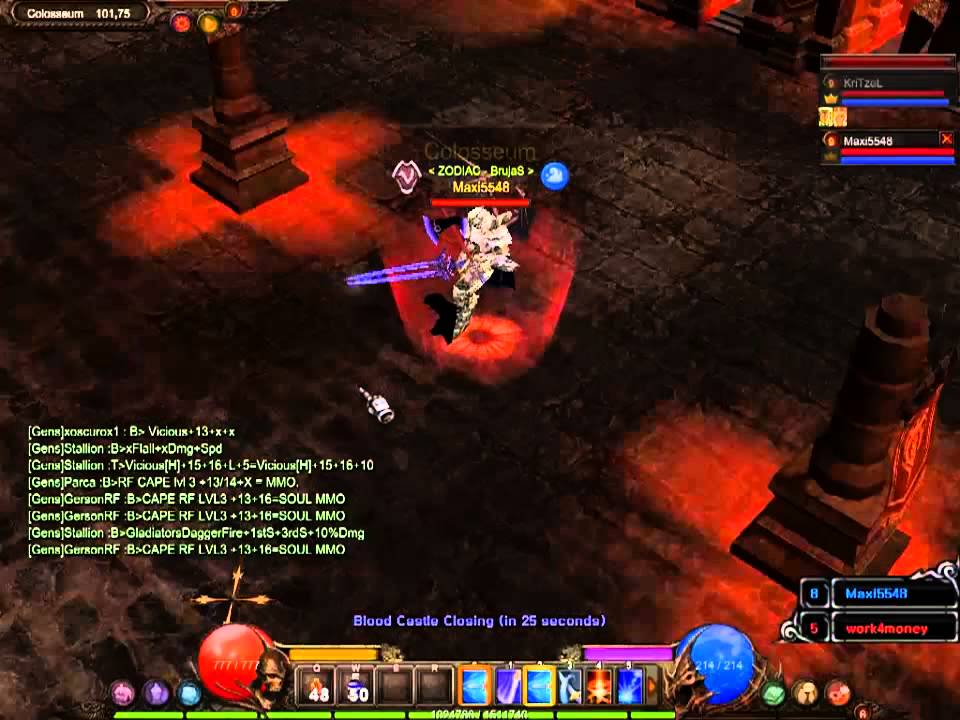 Global Mu Online - Duel Blade Knight vs Dark Lord low level.