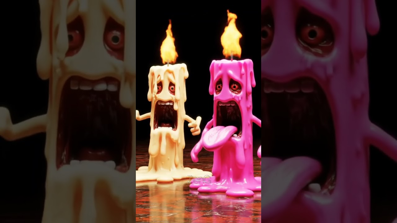 Rotten Food Monsters & Screaming Candles 😱 | 3D Cartoon Horror-Comedy Mayhem #ai #aiart #shorts