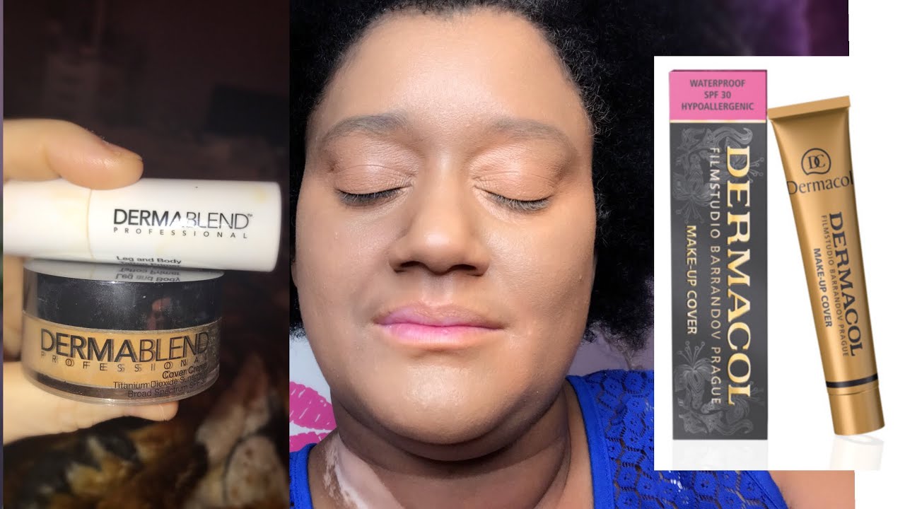 probando Las bases de dermacol y la de dermablend para el vitilligo 🌙💋