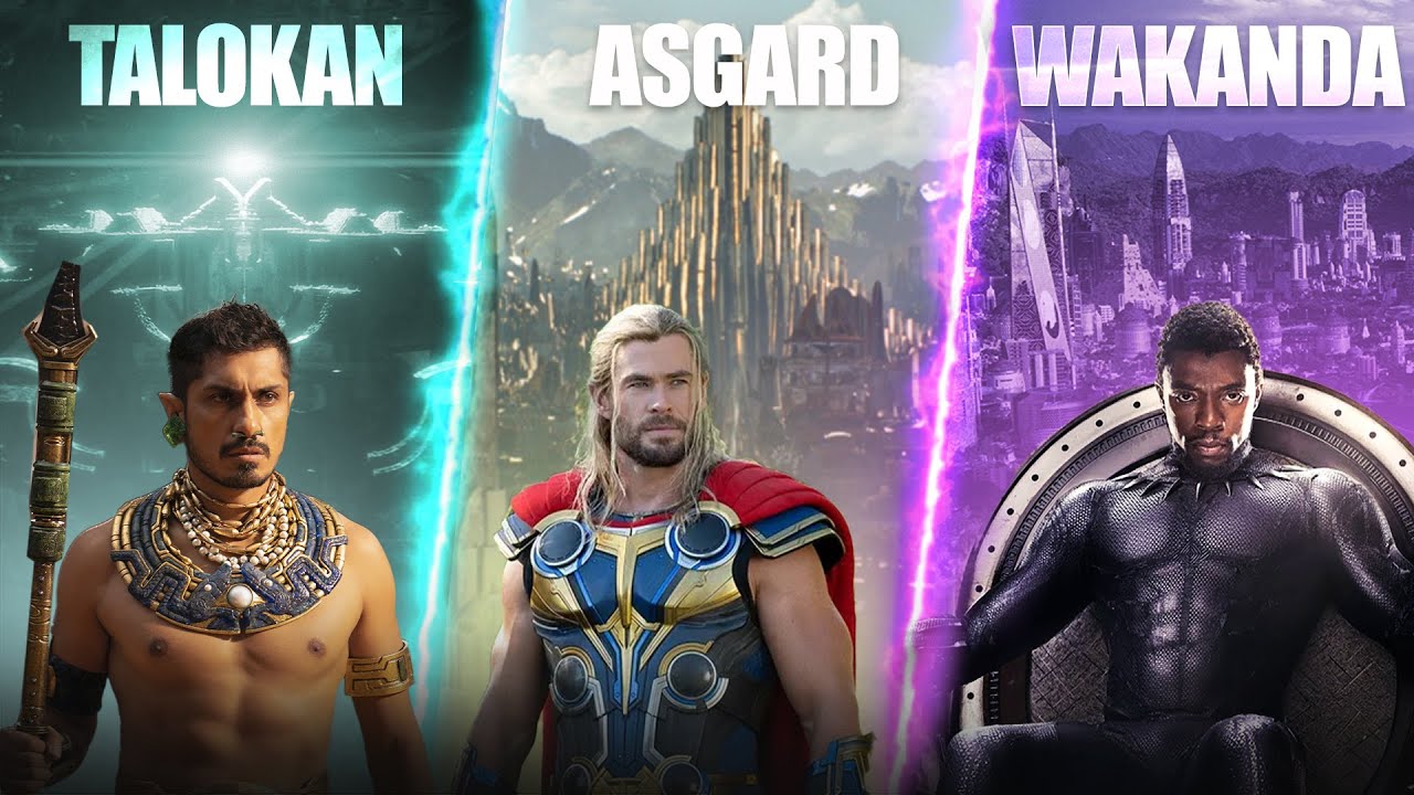 Asgard vs Wakanda vs Talokan | which is most advanced & powerful kingdom in MCU | ( HINDI )