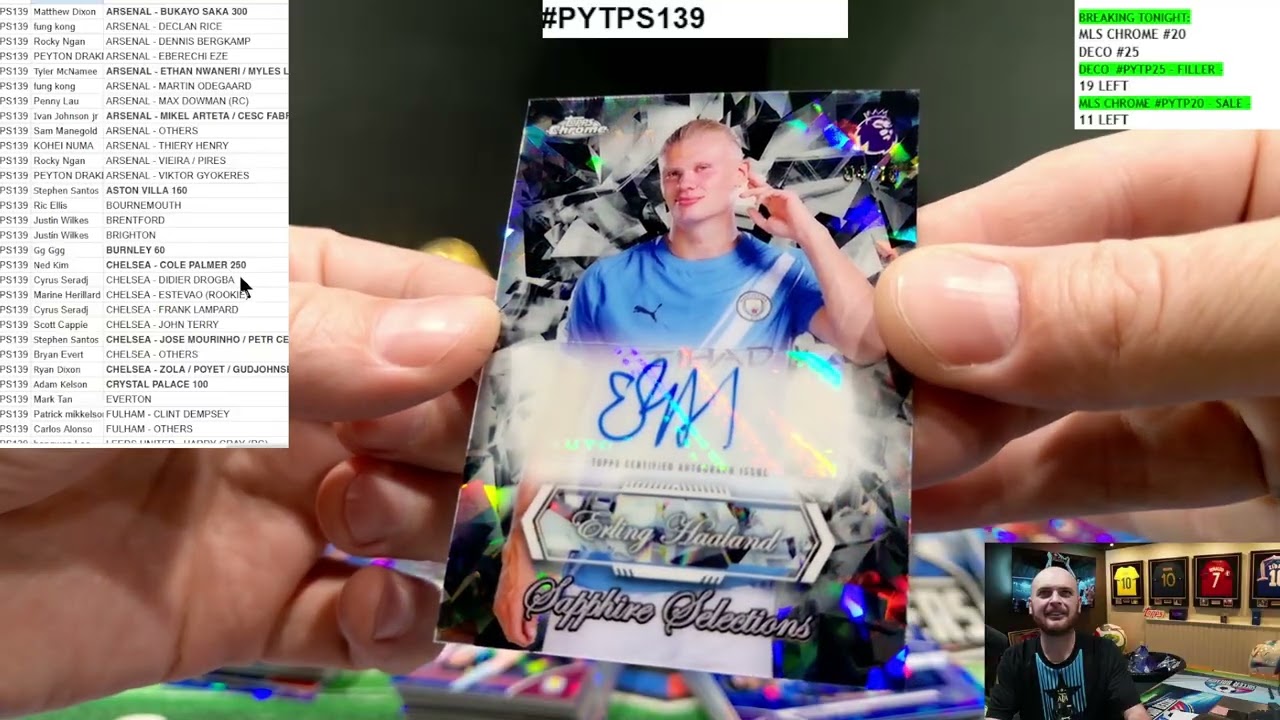 2026 TOPPS CHROME PREMIER LEAGUE SAPPHIRE EPLS26 SOCCER 10 BOX, PYTP CASE BREAK #PYTPS139