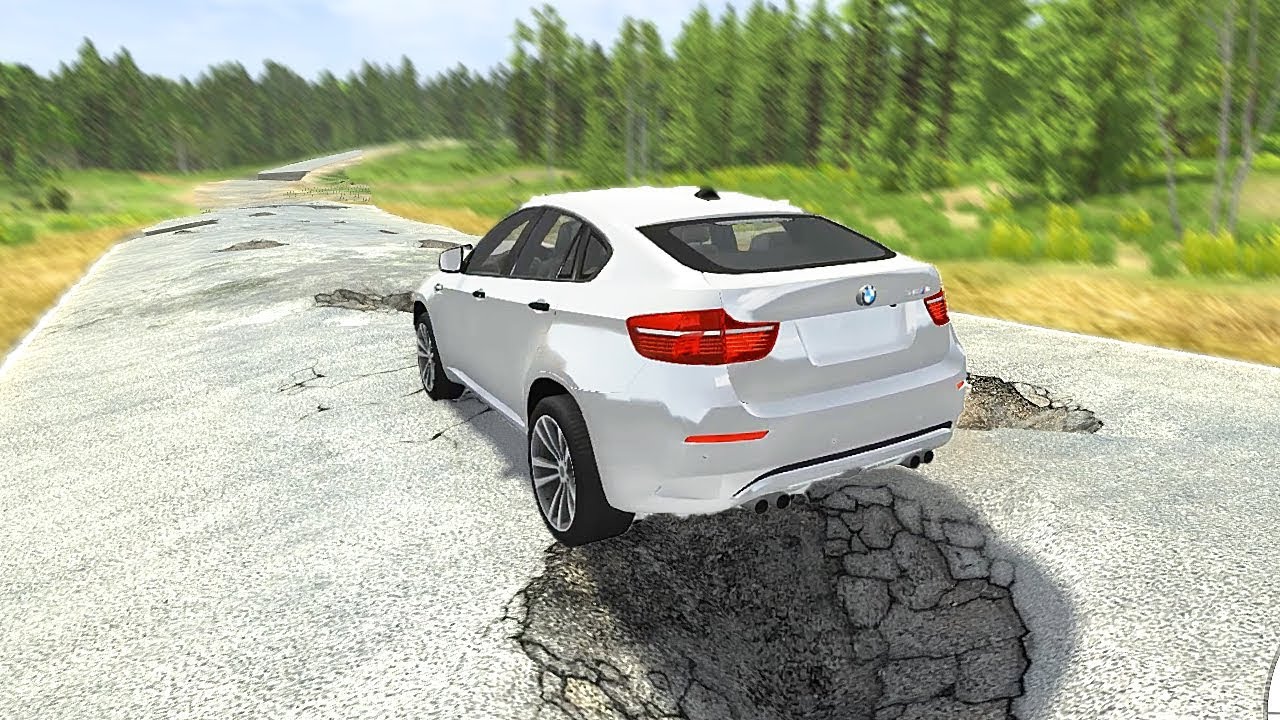 ДЖИП НА ПОЛНОМ ХОДУ В ЯМУ ! ЧТО БУДЕТ? - BEAMNG DRIVE RUSSIA