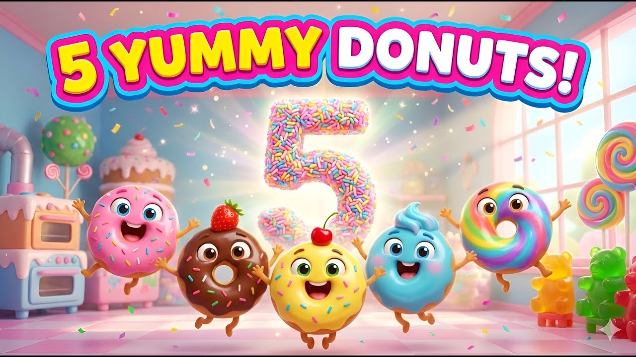Five Little Donuts Counting Song | Yum Yum Yum Kids Rhyme
