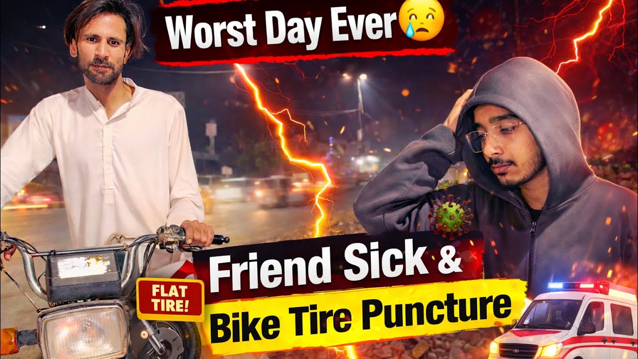 Worst Day Ever 😭 | Friend Sick & Bike Tire Puncture