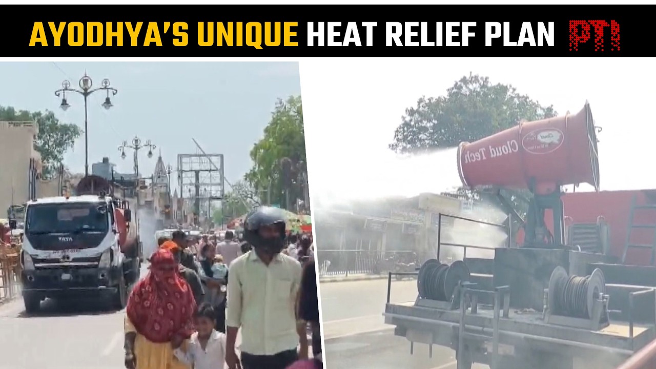 Ayodhya administration uses Saryu water mist to provide relief from heat