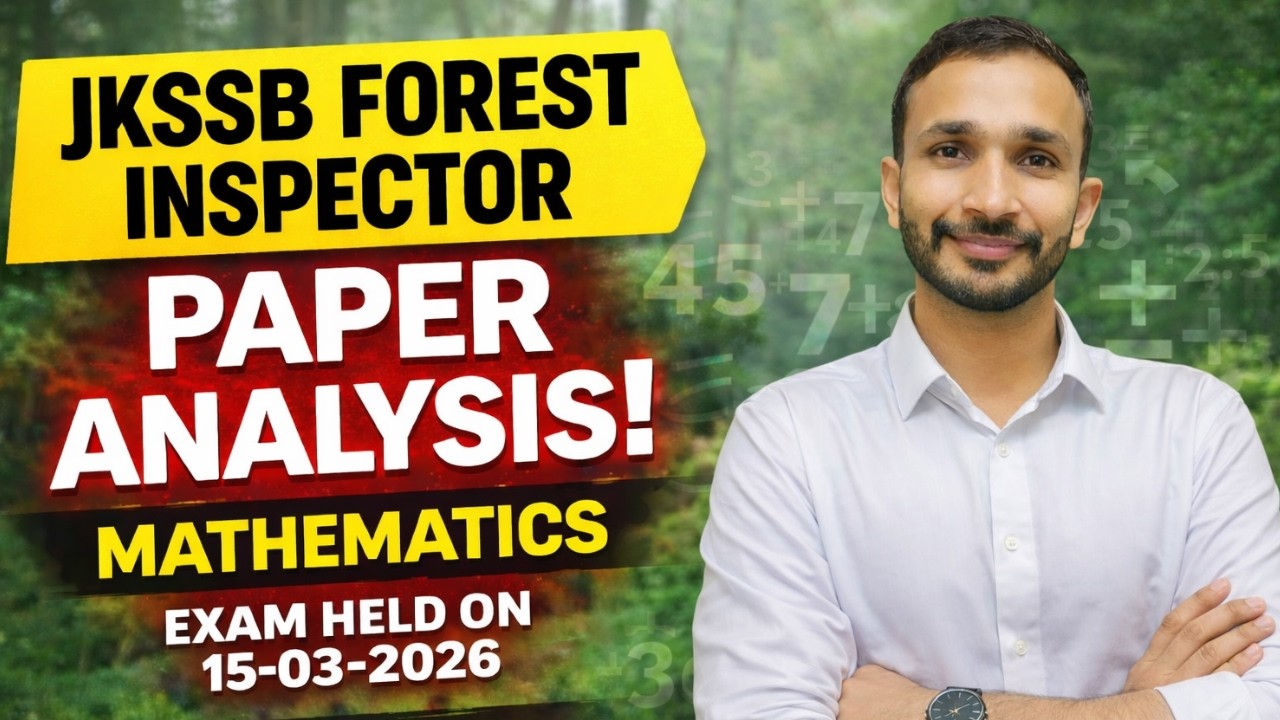 JKSSB FOREST INSPECTOR ||MATHEMATICS|| PAPER ANALYSIS||BY SHUKLA  SIR