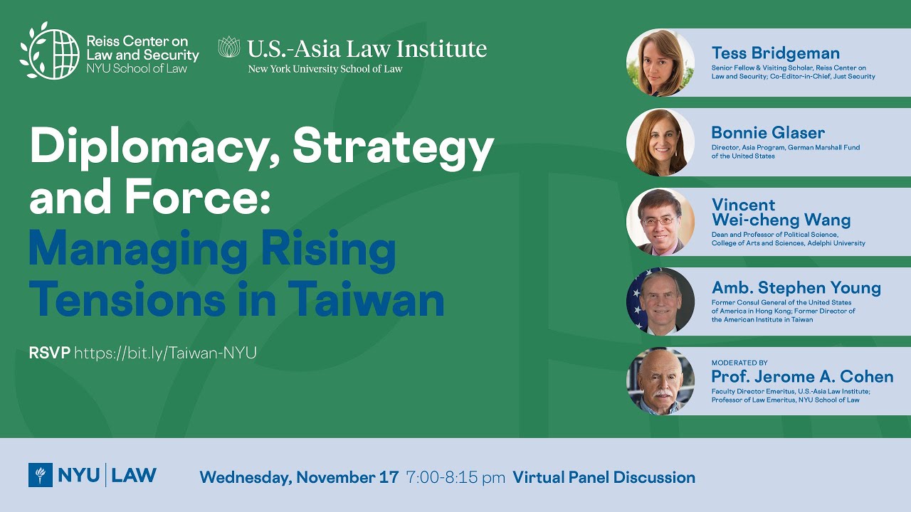 Diplomacy, Strategy and Force: Managing Rising Tensions in Taiwan