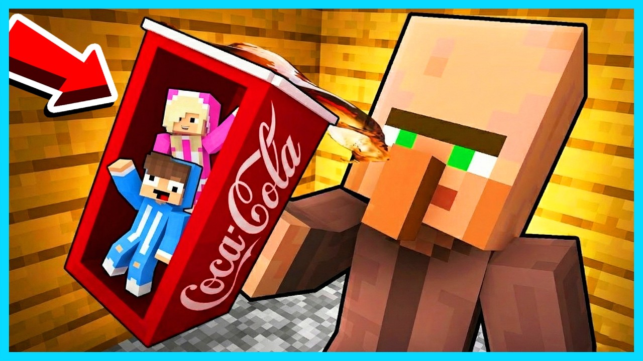 MIPAN & ZUZUZU SEMBUNYI DI DALAM BOTOL COCA COLA UNTUK PRANK VILLAGER DI MINECRAFT!