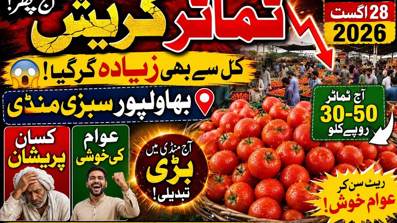 TOMATO PRICE CRASH AGAIN! 😱 Prices Fall Even More | Today&rsquo;s Vegetable & Fruit Rates | Bahawalpur