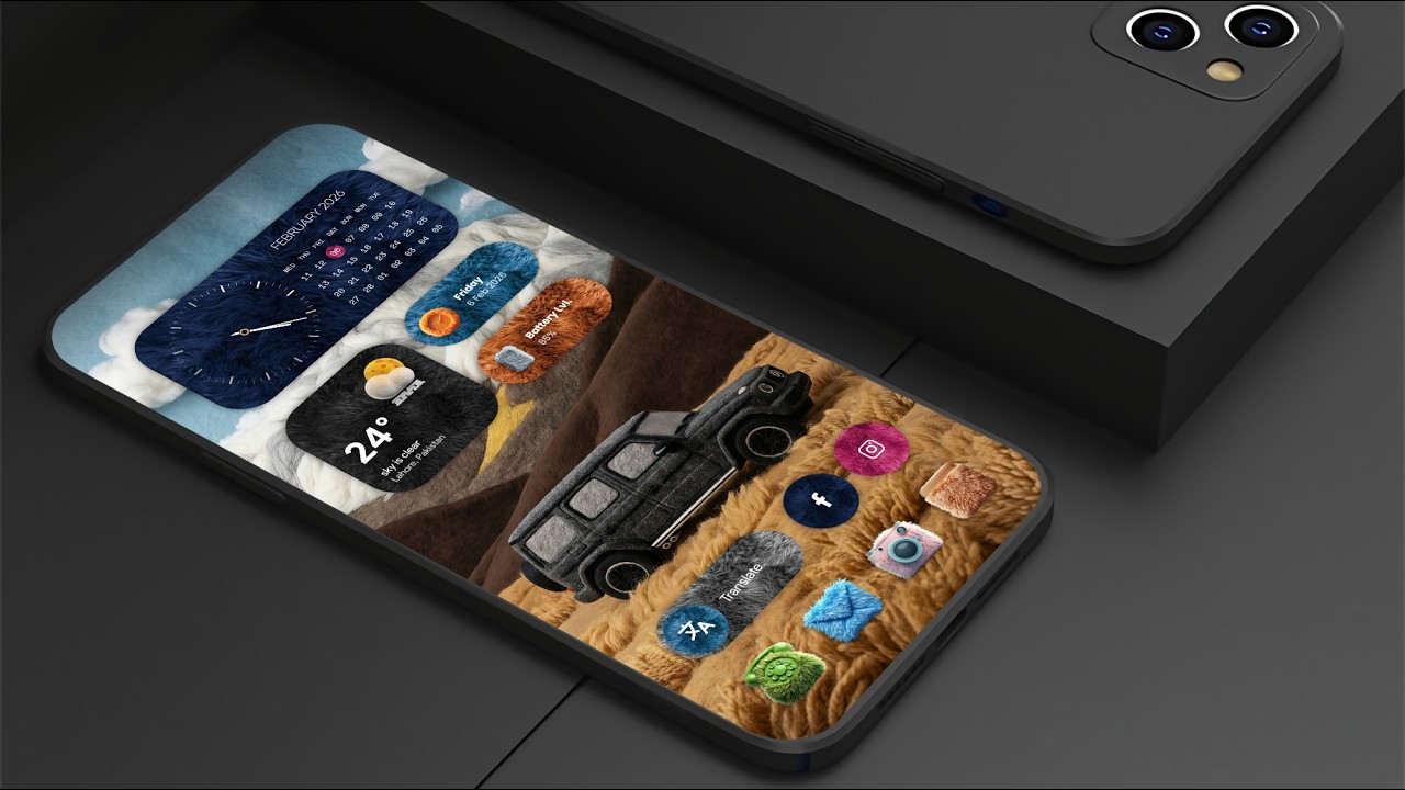 This Fluffy Jeep Android Setup Looks Unreal 🧸🚙 | Plush KWGT