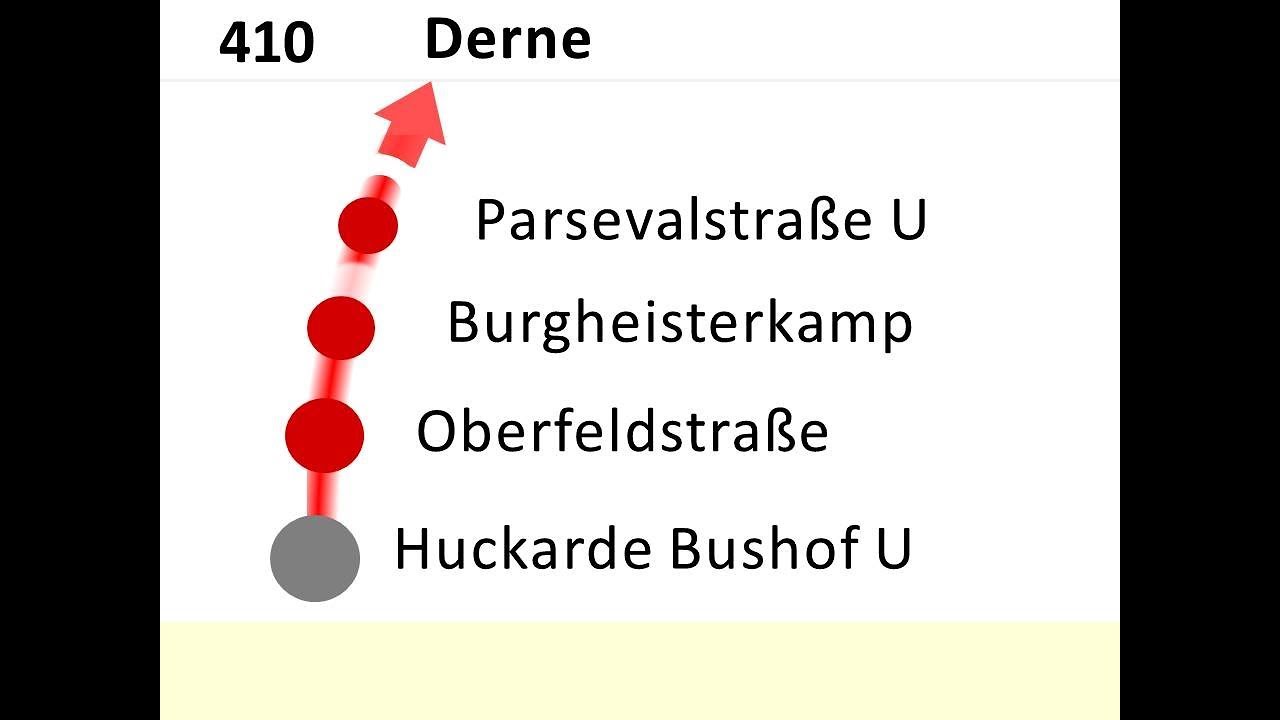 DSW21 Ansagen Bus 410 Huckarde - Derne