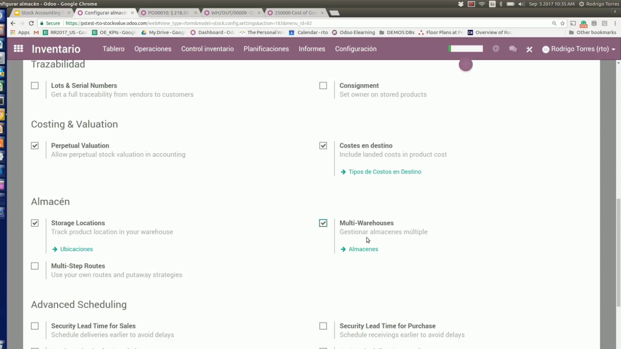Valuación de Inventarios y Métodos de Costeo en Odoo