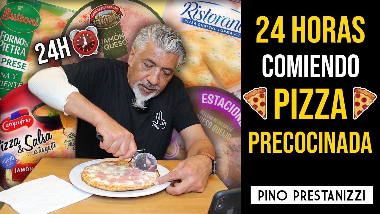 24 HORAS comiendo PIZZA PRECOCINADA | Pino Prestanizzi