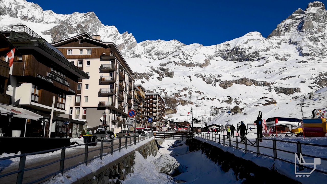 Breuil-Cervinia alpine resort at the foot of the Matterhorn, Aosta Valley, Italy