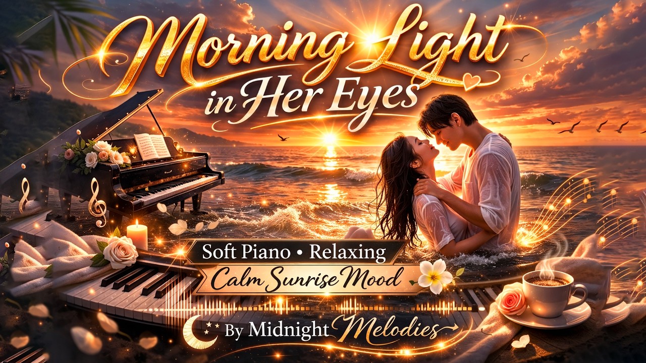 Morning Light in Her Eyes 🌤️ | Soft Piano Relaxing Music | Calm Sunrise Mood – Midnight Melodies