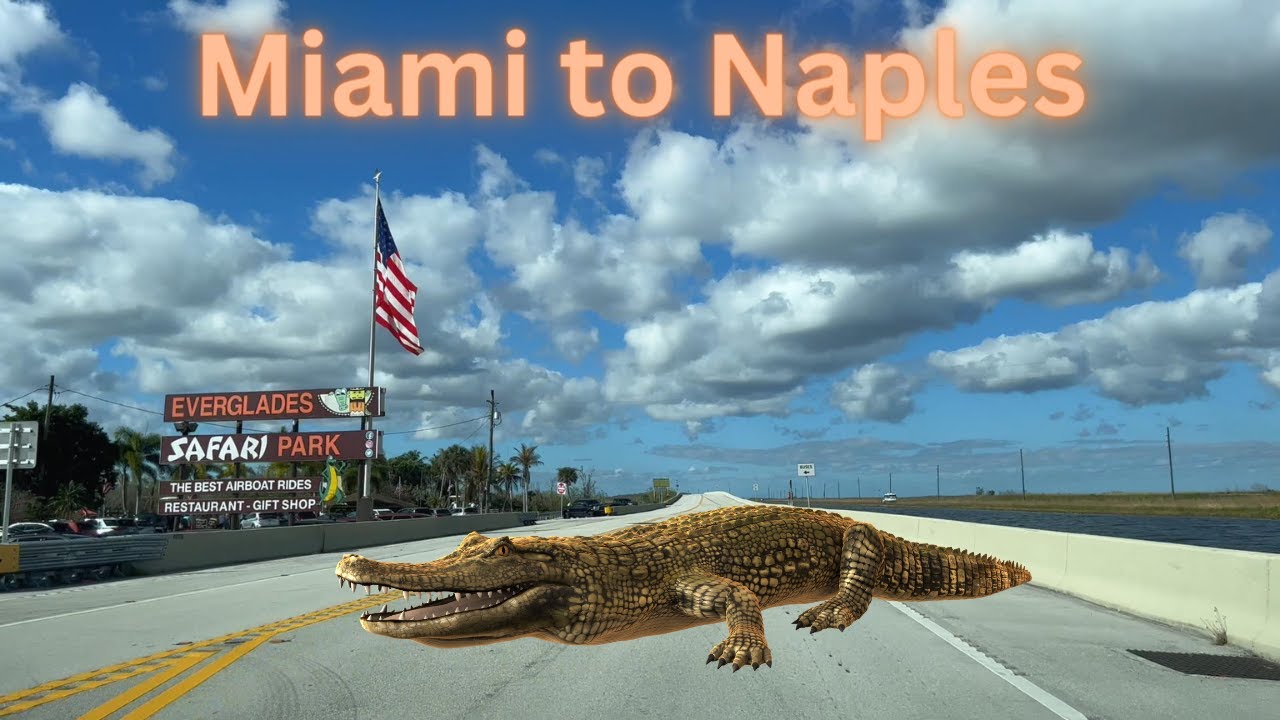 Driving from Miami to Naples, Florida via US 41 Tamiami Trail in January 2023