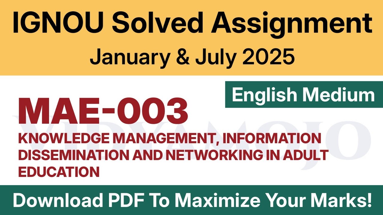 IGNOU MAE 003 Solved Assignment 2025 English Medium PDF Download | MA Education (MAEDU) 2nd Year