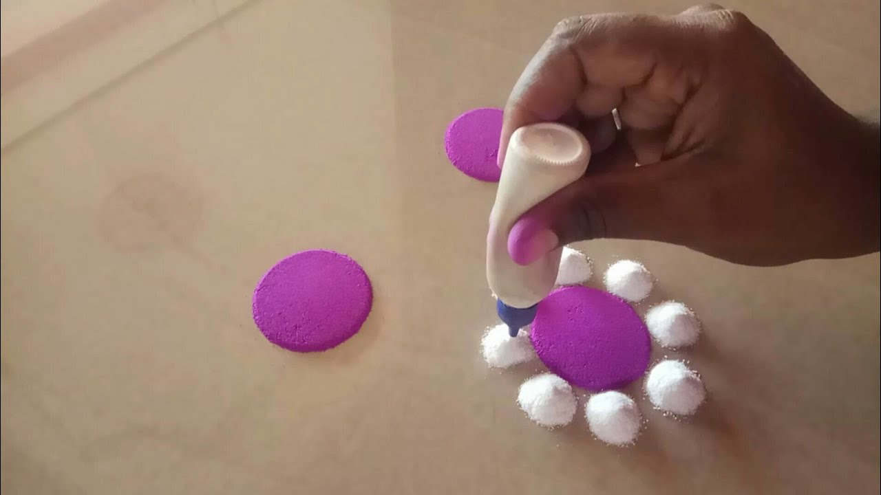 2 stress relief rangoli design🦋🦋easy relaxing rangoli video