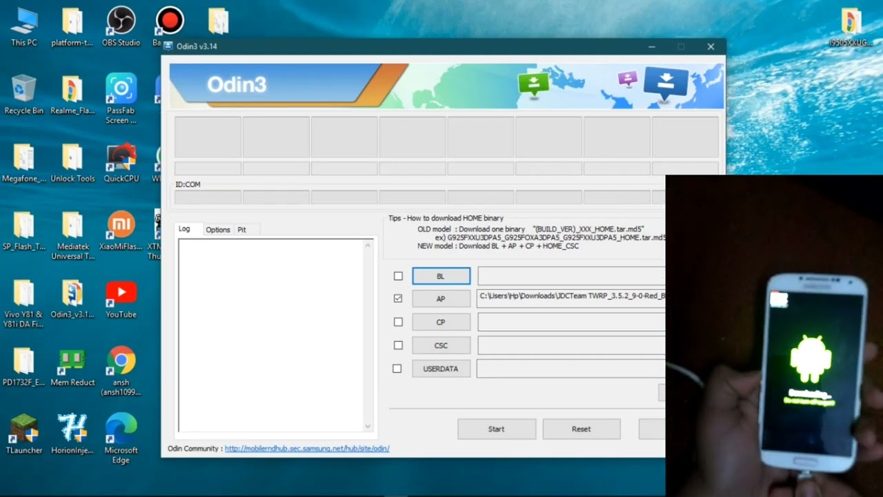 How To Flash Twrp With Odin For Samsung S4 GT - I9505 In 5Seconds 🔥💙