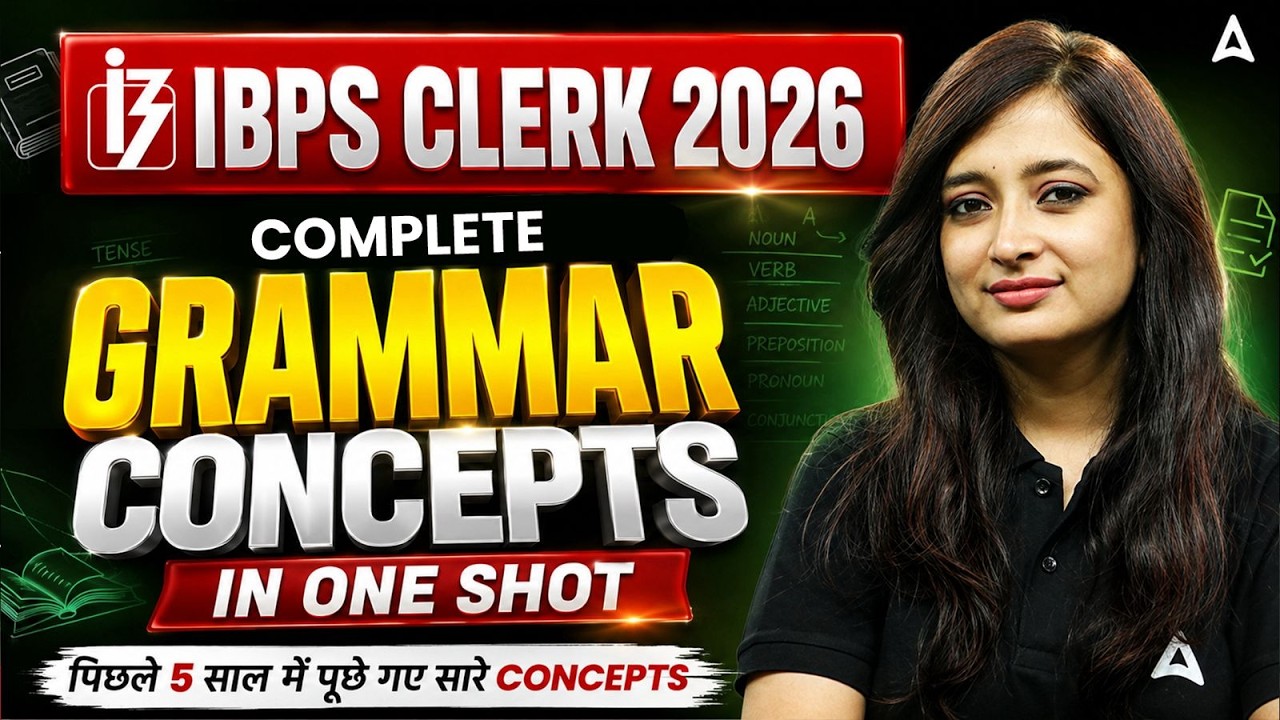 IBPS Clerk 2026 English Grammar One Shot | Complete Bank Exam Preparation | By Kinjal Mam