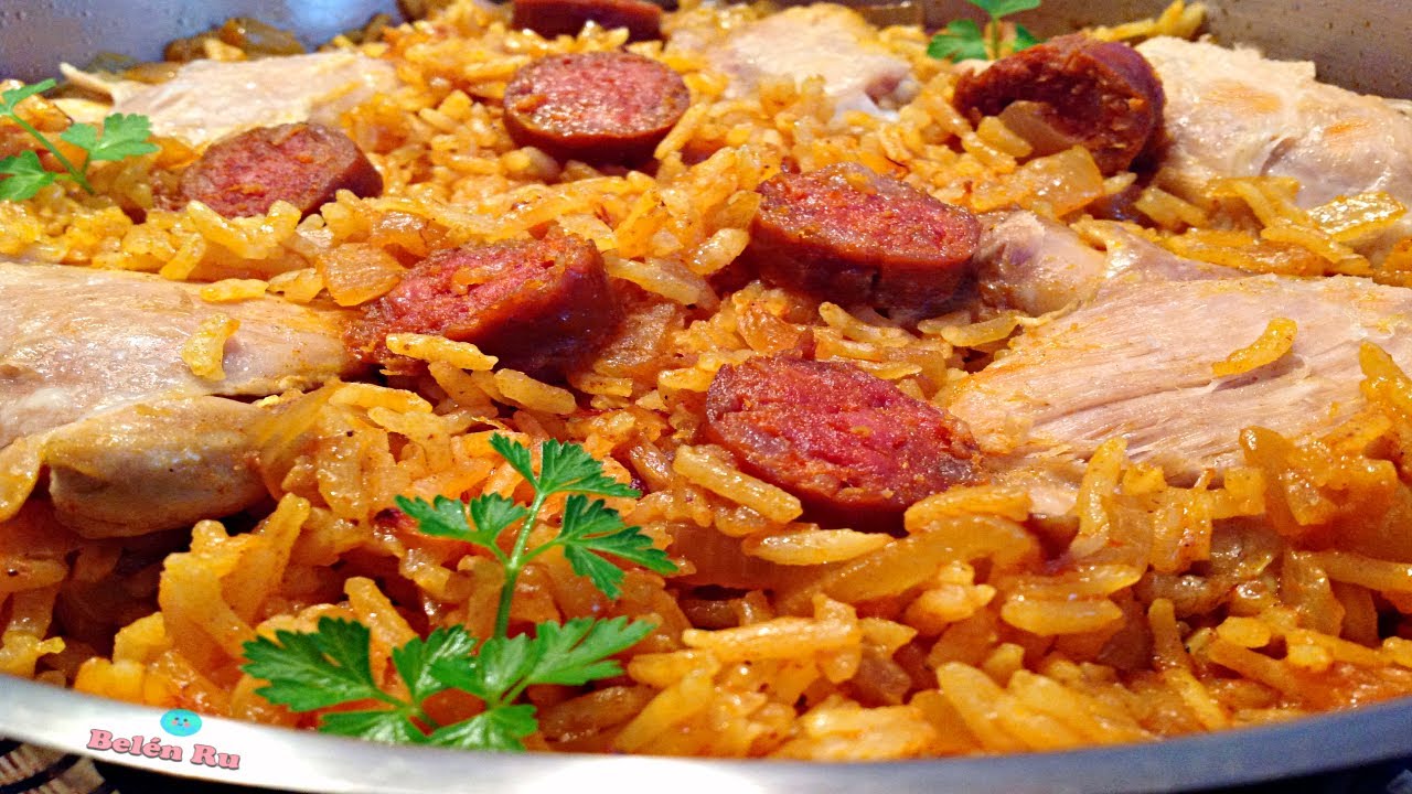 💚 RECETA ESPAÑOLA de la ABUELA 🍚 ARROZ AMARILLO con POLLO y CHORIZO 😋 RICO y FÁCIL