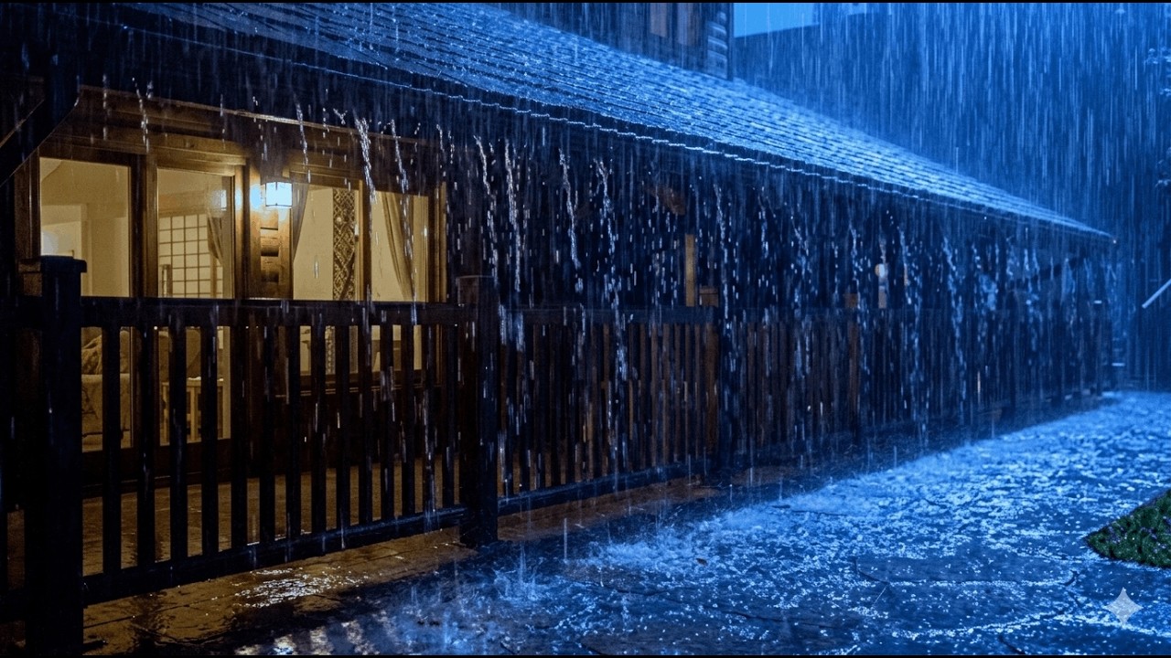 Som de Chuva Forte na Telhado com Trovões – Barulho de Chuva para Foco, Sono Profundo e Relaxamento