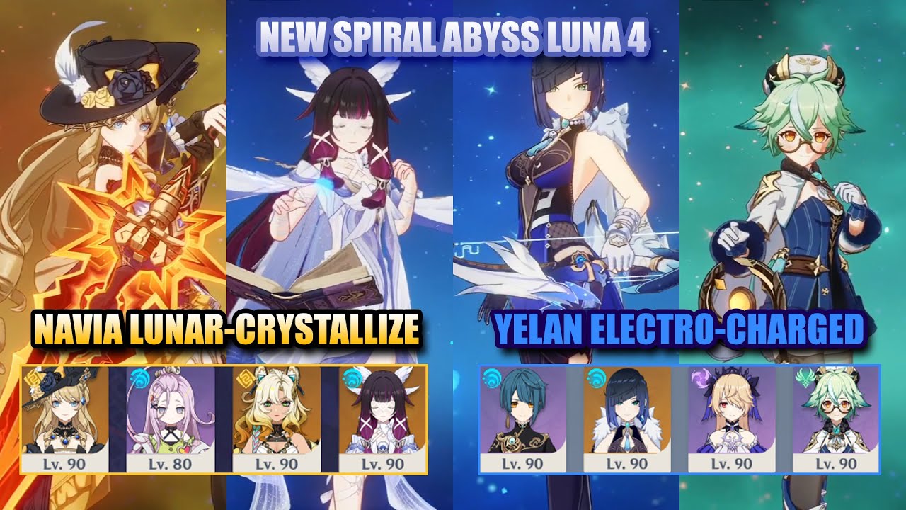 NEW Spiral Abyss Luna 4 | Columbina Navia Lunar-Crystallize & Yelan Taser | Genshin Impact