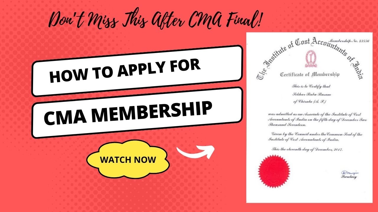 How to Apply for CMA Membership | Step-by-Step Guide for Qualified CMA | Complete Process Explained