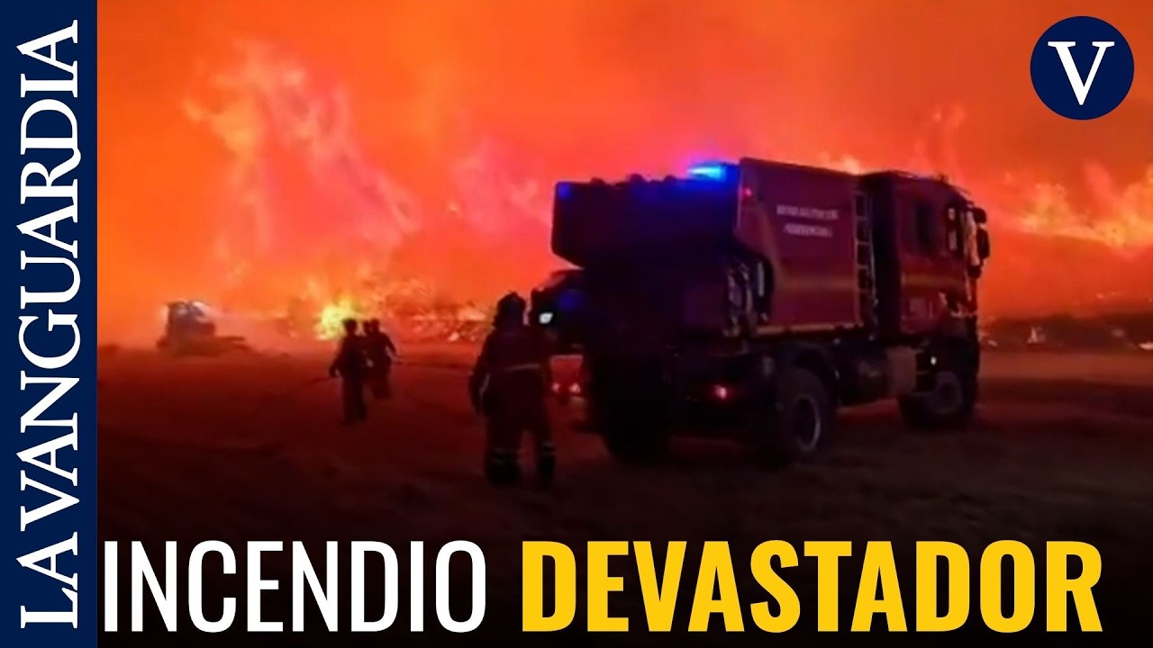 Desalojan seis pueblos por un el fuego fuera de control en Cinco Villas