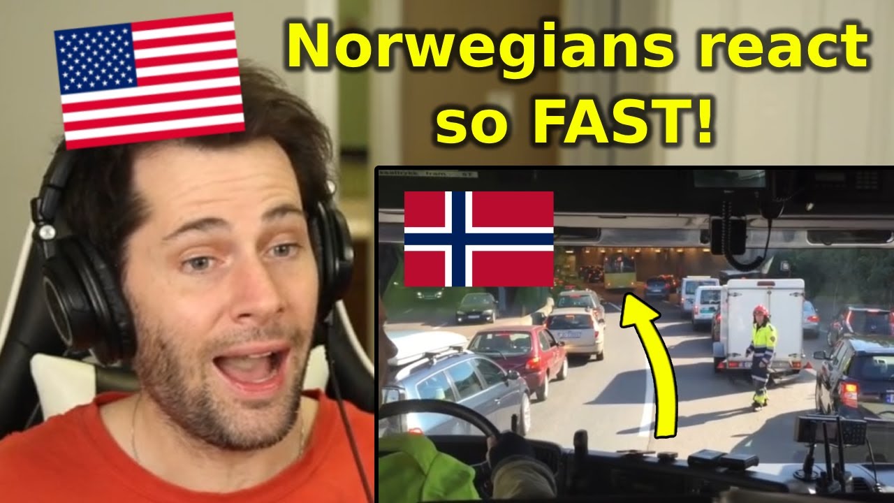 American Reacts to Norwegian Fire Truck in Heavy Traffic