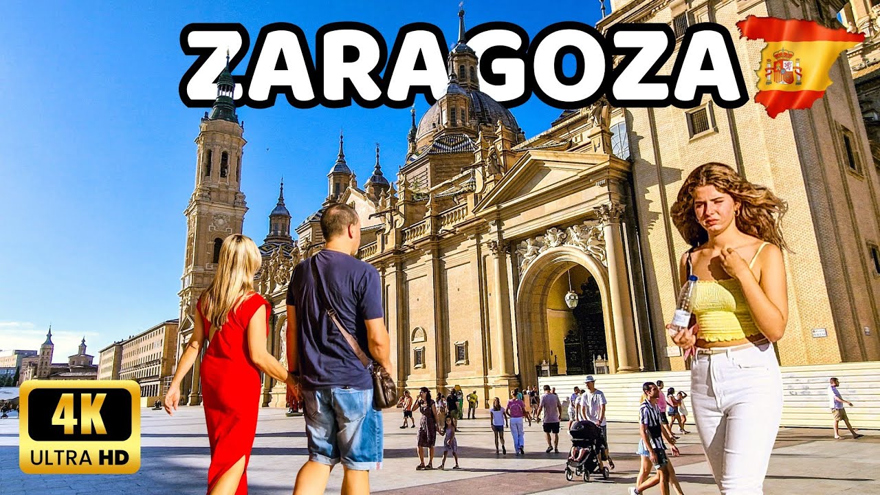 🇪🇦[4K] Пешеходная экскурсия по Сарагосе - Столица Арагона, Испания - Самые красивые города Европы