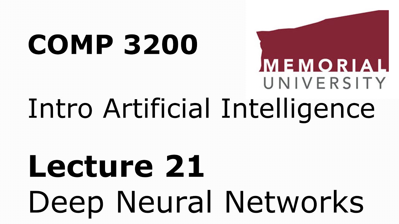 COMP 3200 / 6980 - Intro to Artificial Intelligence - Lecture 21 - Deep Neural Networks