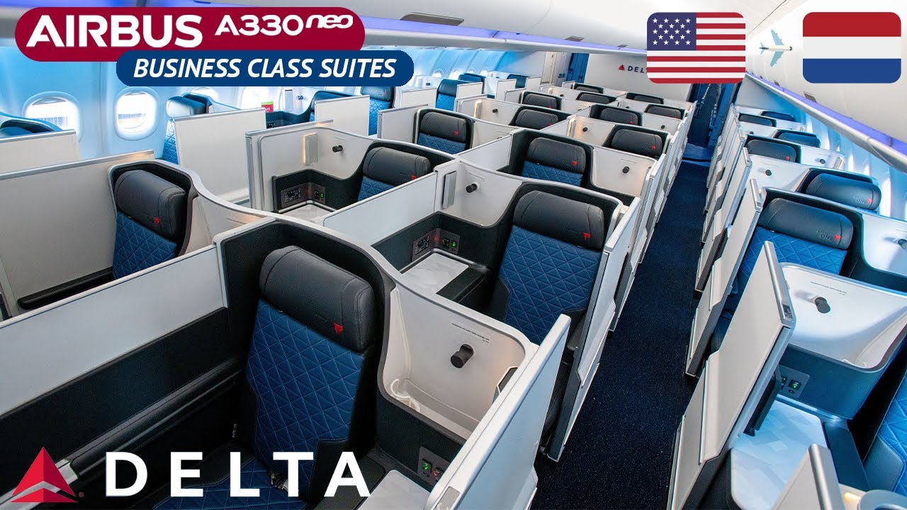DELTA ONE SUITES A330-900neo Business Class from New York to Amsterdam
