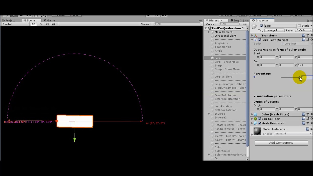 Quaternion part 4.2 - rotation with lerp() / slerp()