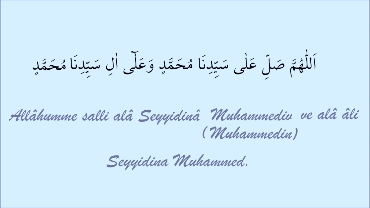 1001 tekrarli Salavat. Allahumme salli ala Seyyidina Muhammedin ve ala ali Seyyidina Muhammed.