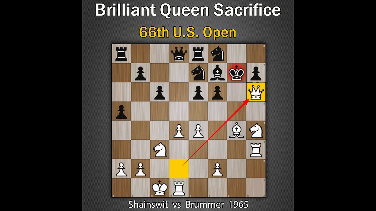 Brilliant Queen Sacrifice in US Open | Shainswit vs Brummer 1965