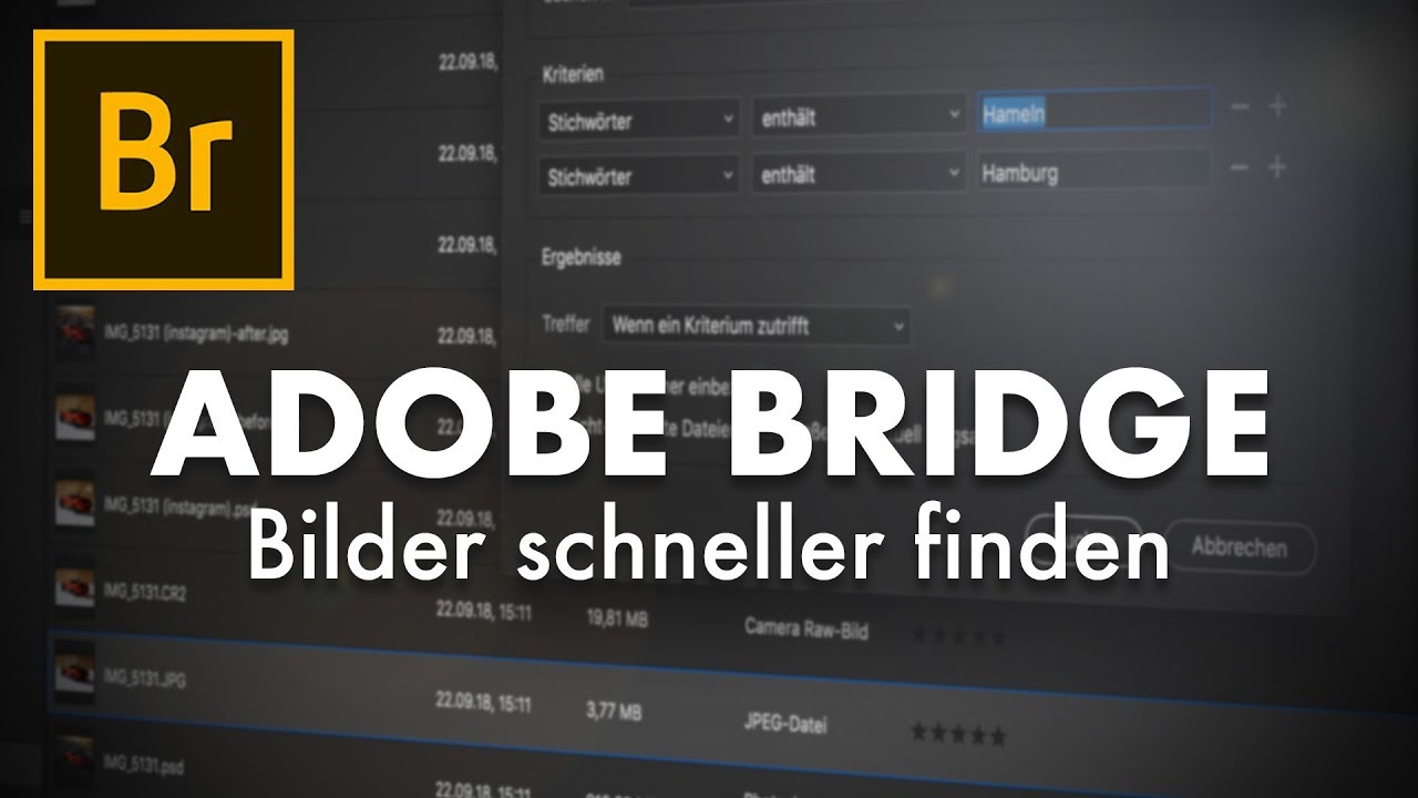 Adobe Bridge - Bilder/Videos mit Stichwörtern schnell wiederfinden