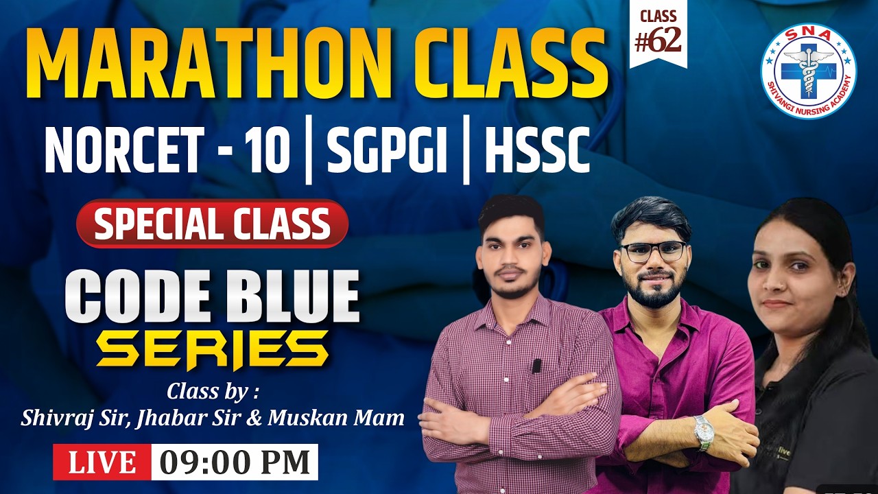 Marathon Class | NORCET-10 |SGPGI | HSSC |Code BlueSeries | C-62 | Shivraj Sir,Jhabar Sir,Muskan Mam