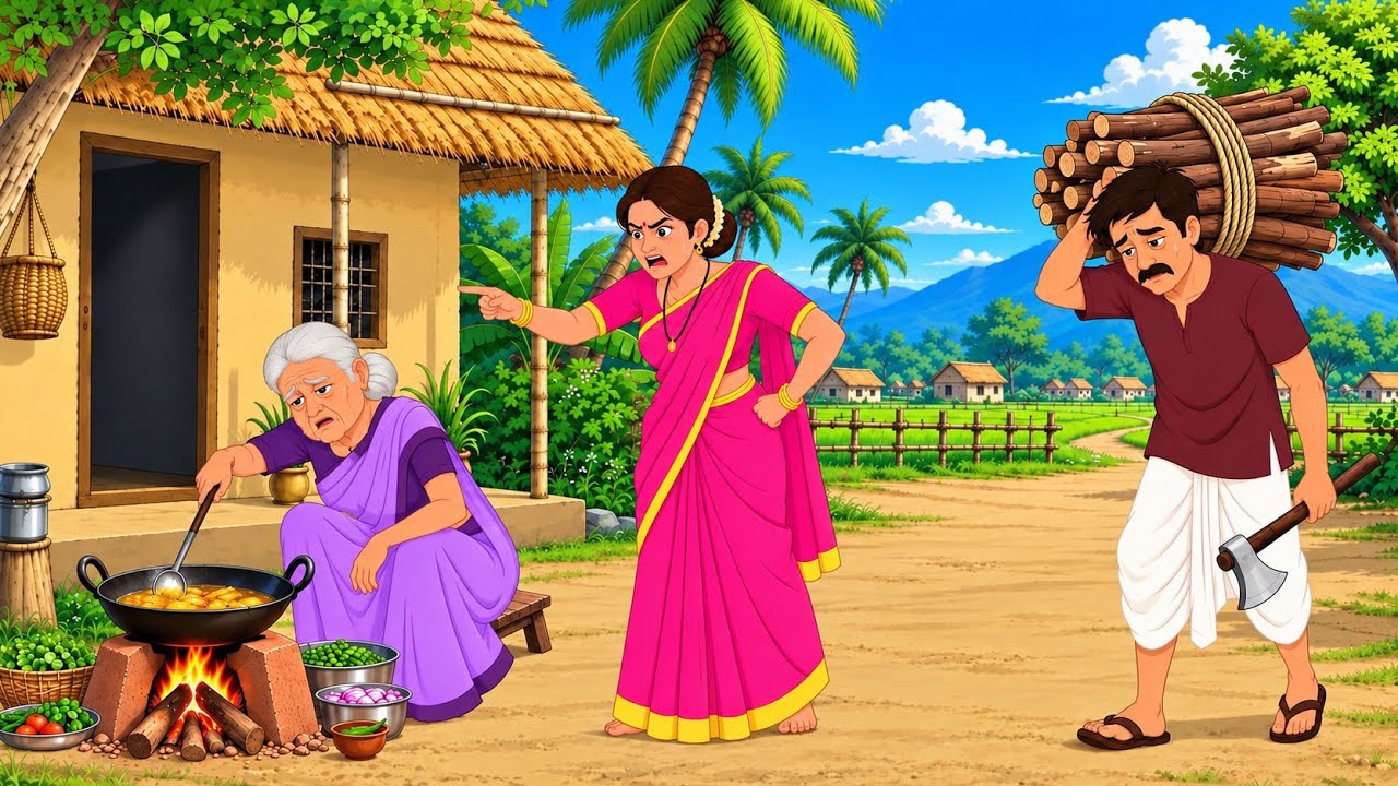 गरीब लकड़हारे की बदलती किस्मत | Hindi kahani | Hindi cartoon | Moral stories | cartoon story